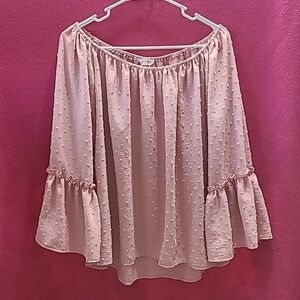 First Love Pink Dot Flare Sleeve Top